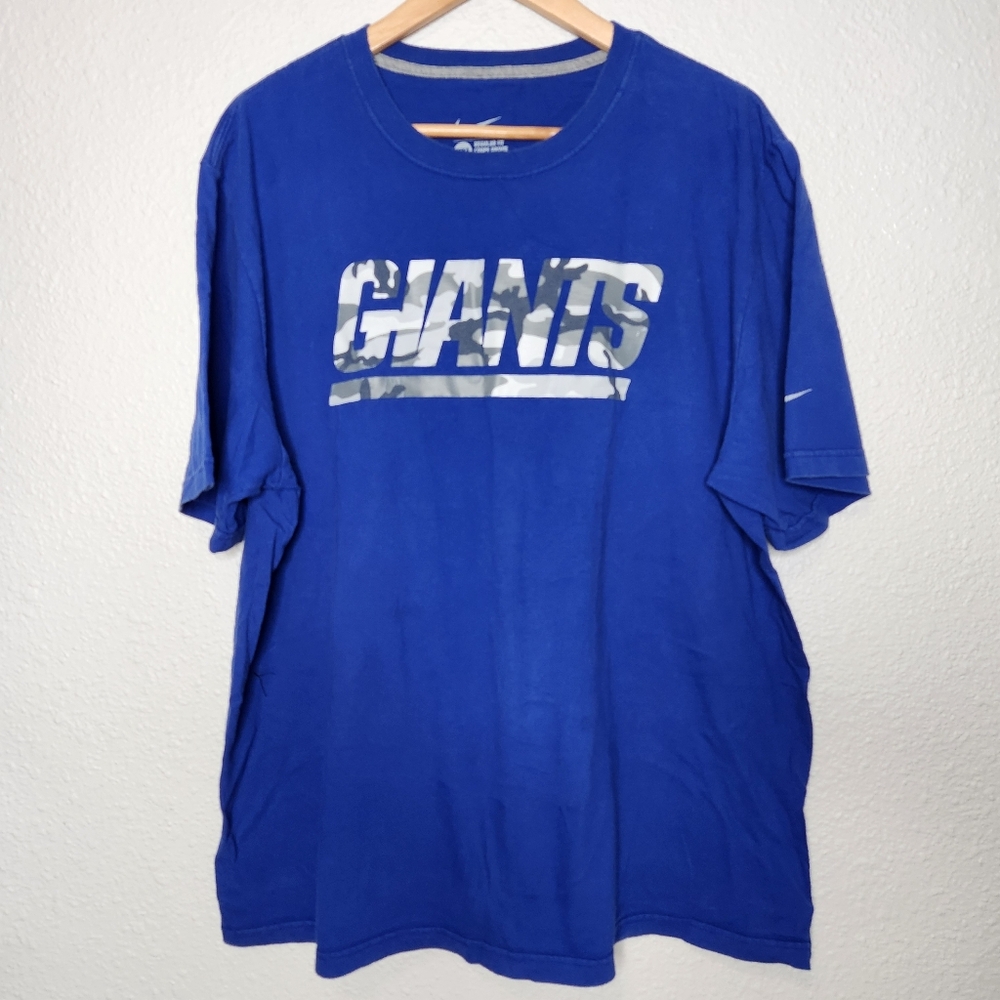 Nike Giants Blue Regular Fit T-Shirt With Gray Camo Suze XXL